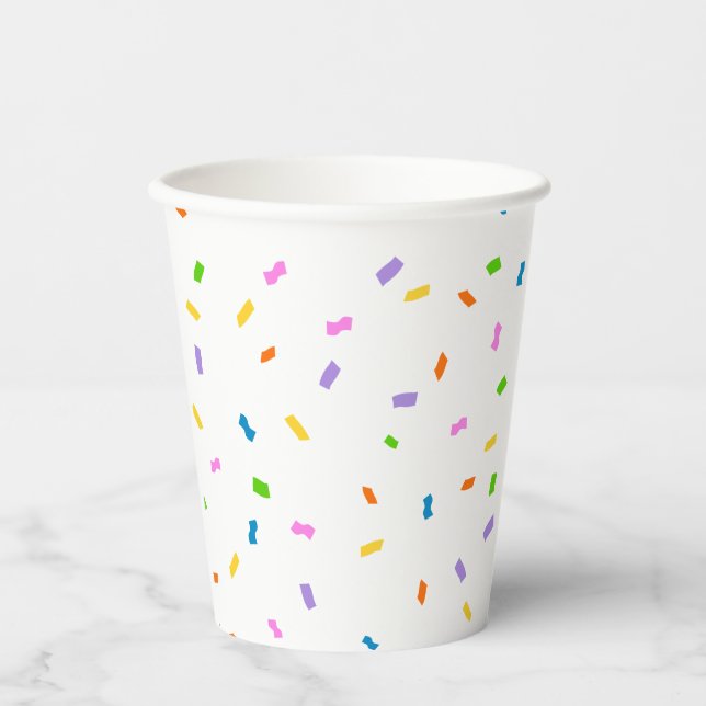 Vasos De Papel Budget Sprinkles Confetti 1st Birthday (Anverso)