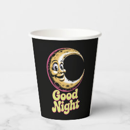 Vasos De Papel Buenas noches Retro Moon
