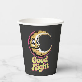 Vasos De Papel Buenas noches Retro Moon