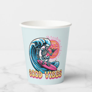 Vasos De Papel Buenas vibraciones - Surf - Vibes de verano