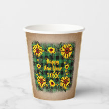 Bufalo Plaid Sunflower Feliz Año Nuevo 20xx