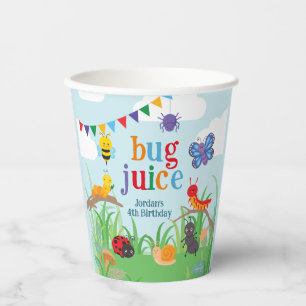 Vasos De Papel Bug Fiesta Jugo de Bug Cumpleaños taza de papel