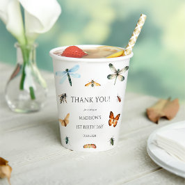 Vasos De Papel Bugs & Insects Vintage Birthday Party