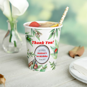 Vasos De Papel Bugs & Insects Vintage Birthday Party