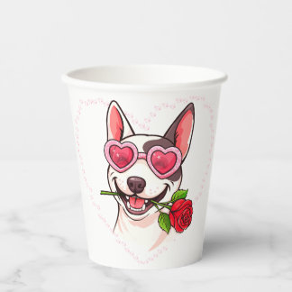 Vasos De Papel Bull terrier feliz