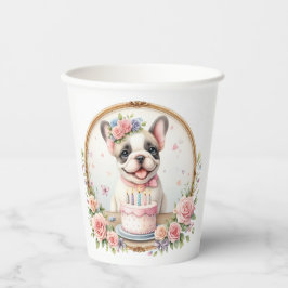 Vasos De Papel Bulldog francés "Cute Pastel" - Cumpleaños