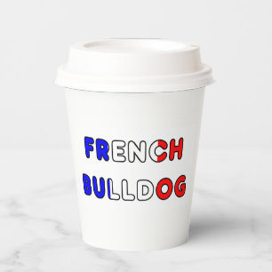 Vasos De Papel bulldog francés flg en nombre