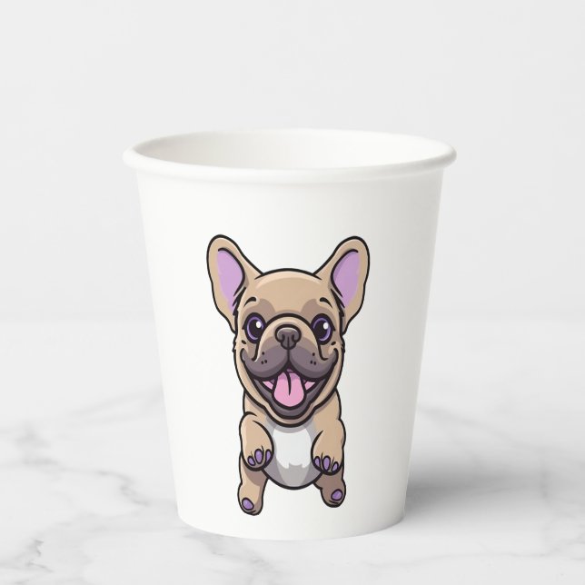 Vasos De Papel Bulldog francés Lilac (Anverso)