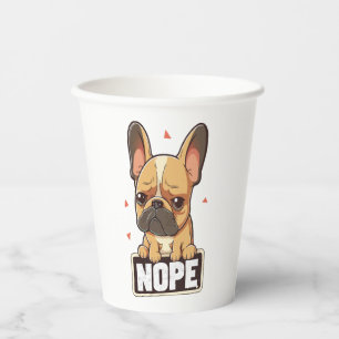 Vasos De Papel Bulldog Francés Nope