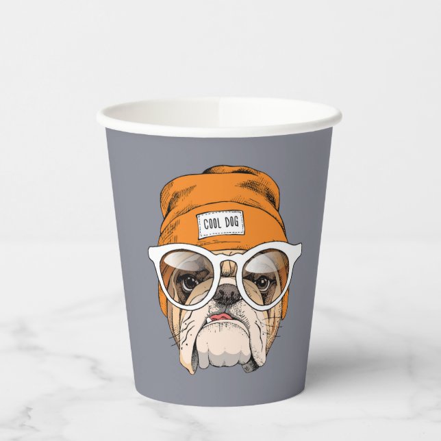 Vasos De Papel Bulldog Guay Hipster (Izquierda)