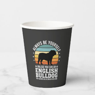 Vasos De Papel Bulldog Inglés Atardecer Sé Tú Mismo Perro
