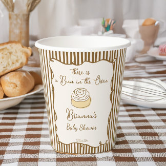 Vasos De Papel Bun in the oven baking baby shower monogrammed