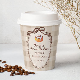 Vasos De Papel Bun in the Oven Gingham Bakery Baby Shower