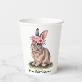 Vasos De Papel Bungalow acuático con Baby Shower de flor corona