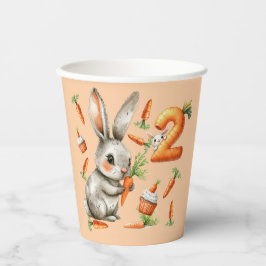 Vasos De Papel Bunnies and Carrots Fiesta del segundo cumpleaños