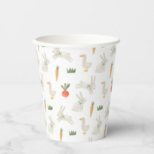 Vasos De Papel Bunnies & Ducks en el patrón de la granja