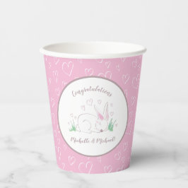 Vasos De Papel Bunny Baby Shower Spring Pink Chica