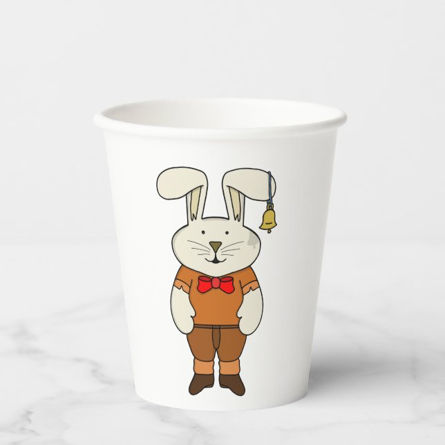 Vasos De Papel Bunny con una campana en el oído (Anverso)
