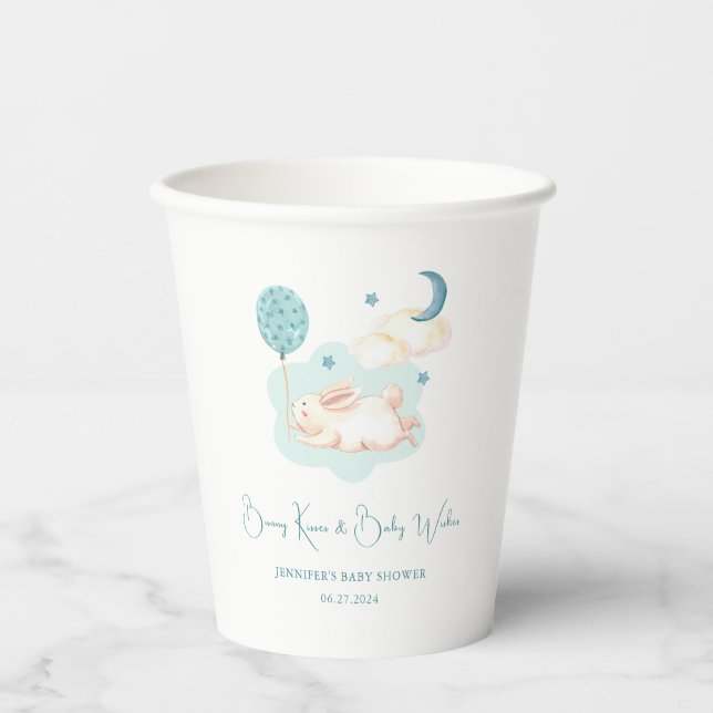 Vasos De Papel Bunny Dreams Blue Baby Shower (Anverso)