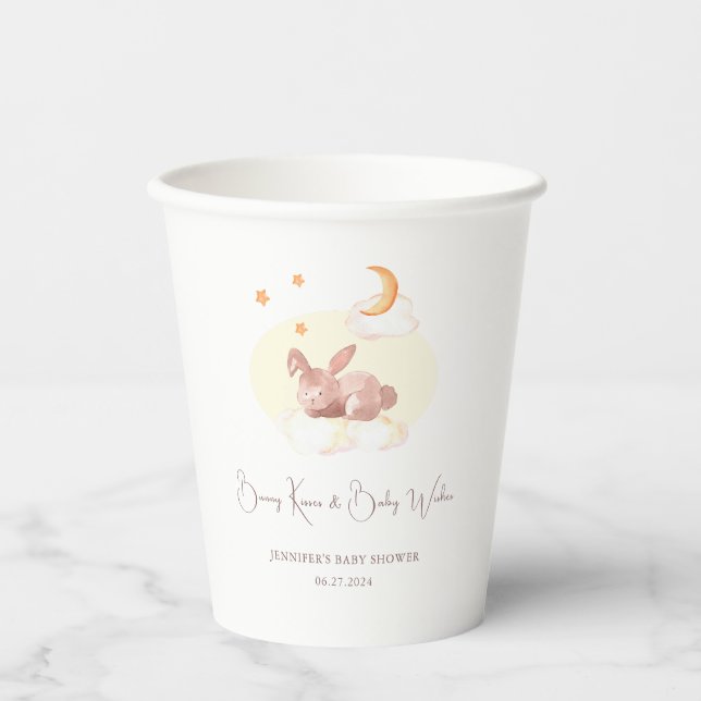 Vasos De Papel Bunny Dreams Neutral Baby Shower (Anverso)