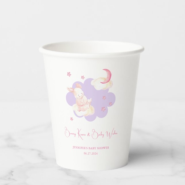 Vasos De Papel Bunny Dreams Purple Baby Shower (Anverso)