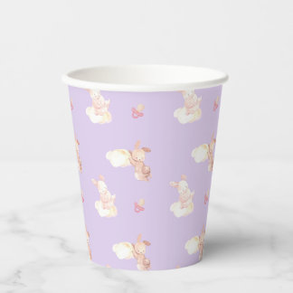 Vasos De Papel Bunny Dreams Purple Baby Shower