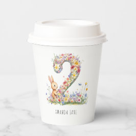 Vasos De Papel Bunny Floral 2nd Birthday