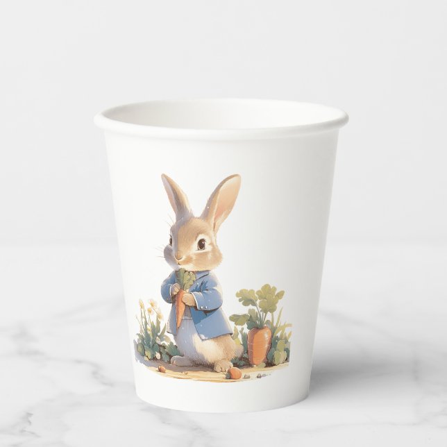 Vasos De Papel Bunny On the Way Peter Rabbit Boy Baby Shower (Anverso)