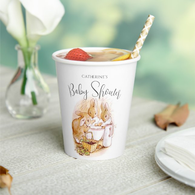 Vasos De Papel Bunny Pink Chica Baby Shower