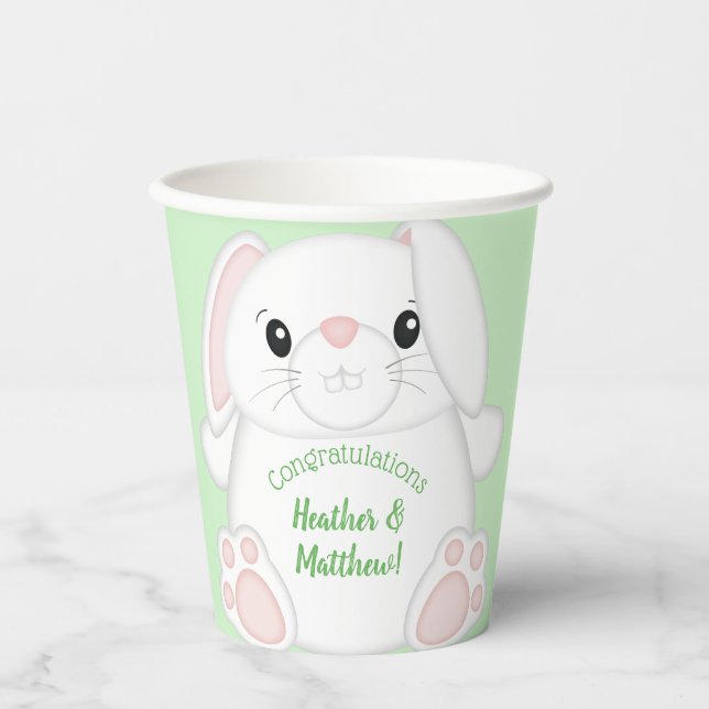 Vasos De Papel Bunny Rabbit Baby Shower (Anverso)