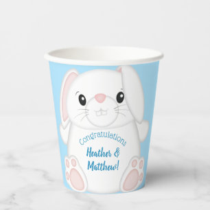 Vasos De Papel Bunny Rabbit Baby Shower Blue