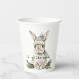 Vasos De Papel Bunny Rabbit Green Hat Christmas
