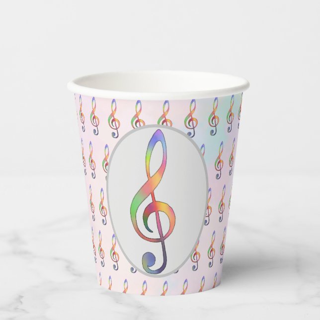 Vasos De Papel bunter Notenschlüssel  (Anverso)
