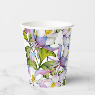 Vasos De Papel Buquet colorido de color colorido de columbina y v