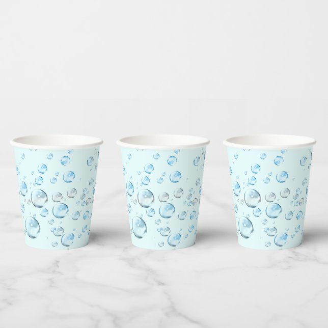 Vasos De Papel Burbujas azules (Multi)