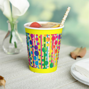 Vasos De Papel [Burbujas Beatnik] Huelga de Punto de Polka Retro 