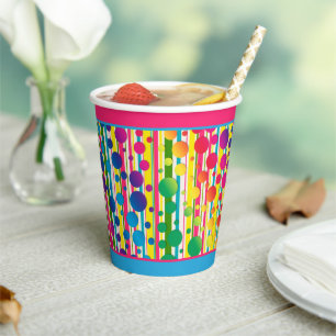 Vasos De Papel [Burbujas Beatnik] Tono de dos tones de tela de po