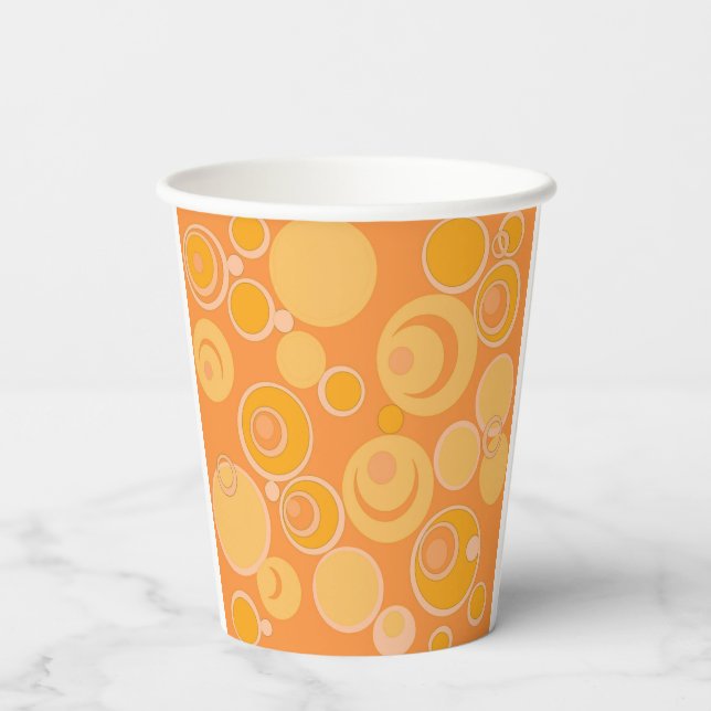 Vasos De Papel Burbujas en todas partes Naranja (Reverso )