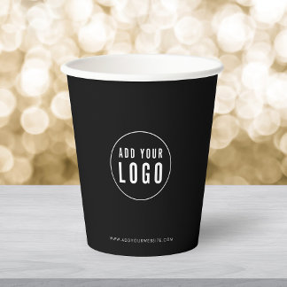 Vasos De Papel Business Add Logo Modern Minimalist Custom Color