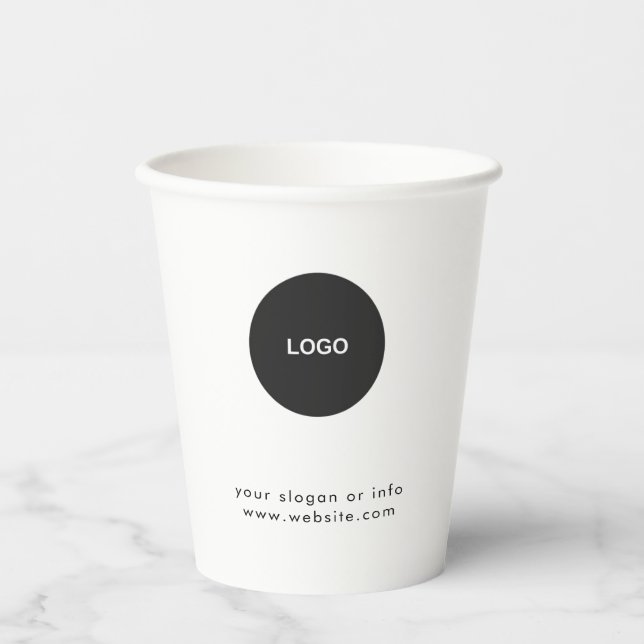 Vasos De Papel Business Logo | Stylish Black Modern Professional  (Anverso)