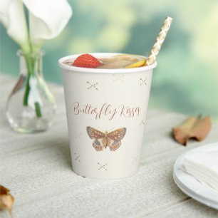 Vasos De Papel Butterfly besa a Boho
