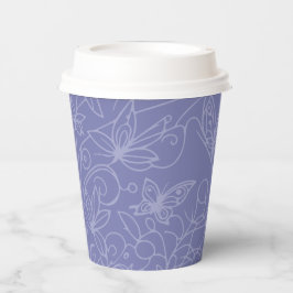 Vasos De Papel Butterfly Garden Blue