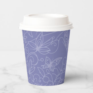 Vasos De Papel Butterfly Garden Blue