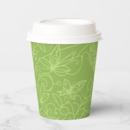 Vasos De Papel Butterfly Garden Green