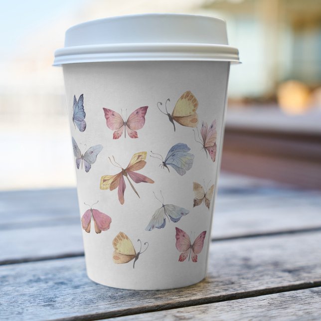 Vasos De Papel Butterfly Girl Baby Shower Paper Cup (Butterfly Girl Baby Shower Paper Cup)