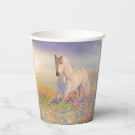 Vasos De Papel Caballo de ensueño corriendo a través de prados ro