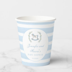 Vasos De Papel Caballo de mecanografía azul claro arco de arco de