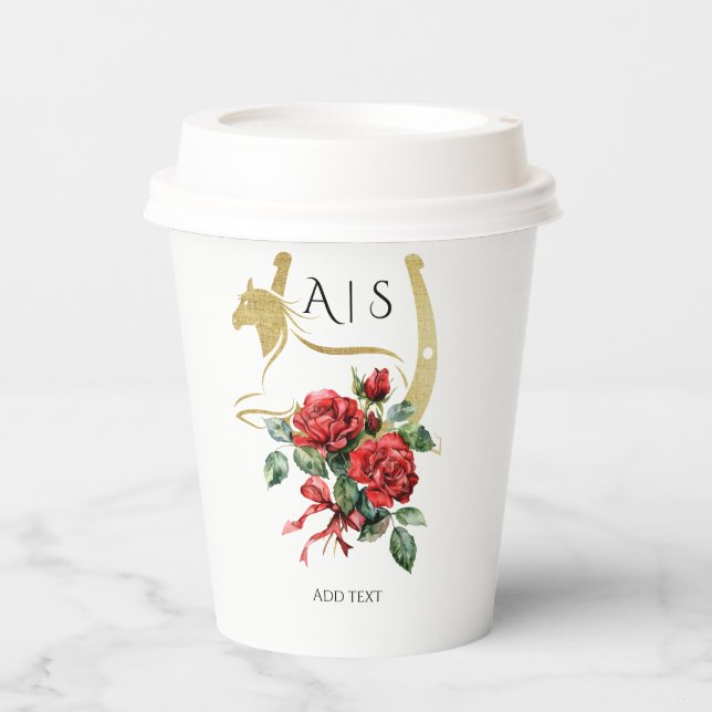 Vasos De Papel Caballo de raza moderna Derby y Bebe Fiesta Ecuest (Anverso)