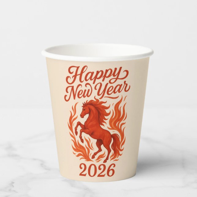 Vasos De Papel Caballo Rojo 2026 (Anverso)
