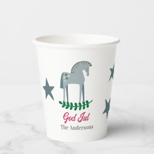Vasos De Papel Caballo sueco de Feliz Navidad Dala 2